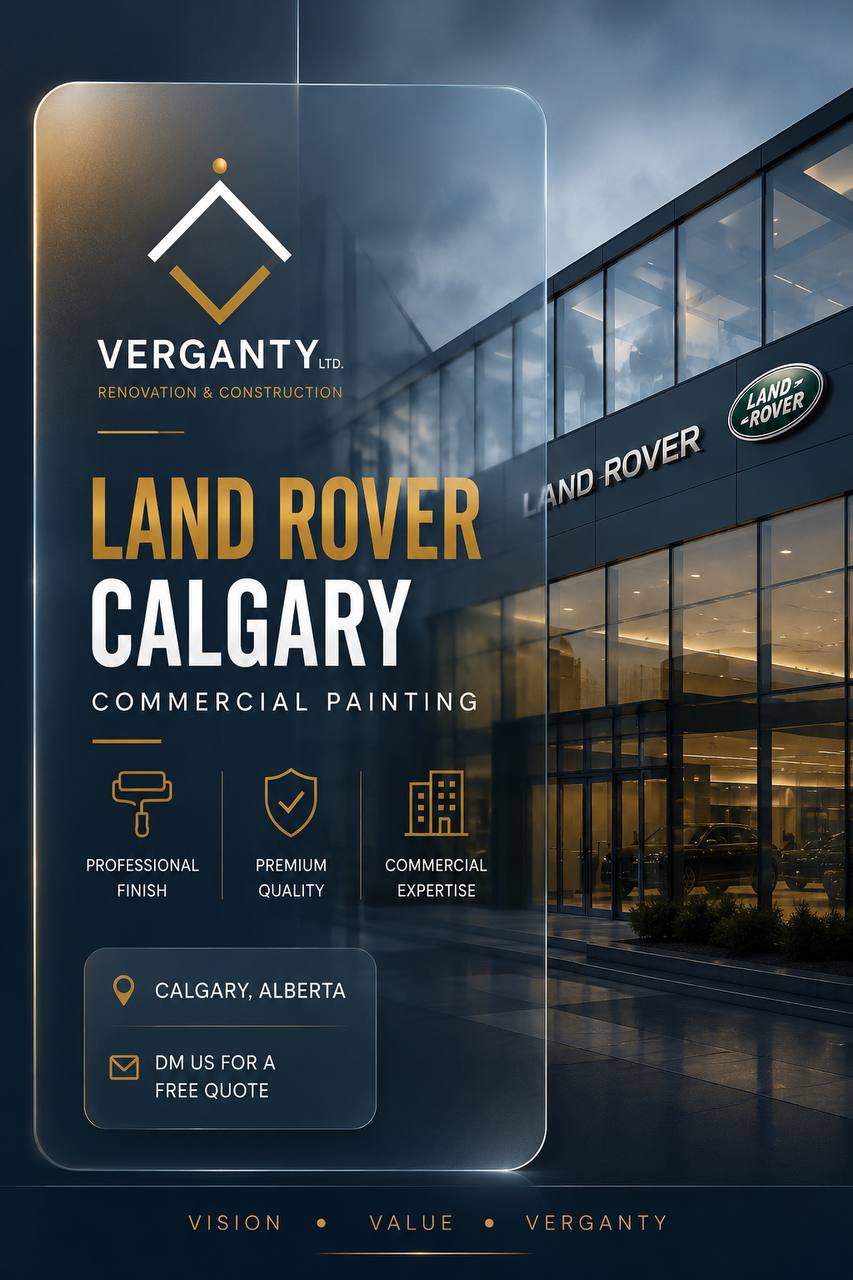 Land Rover Calgary commercial painting project