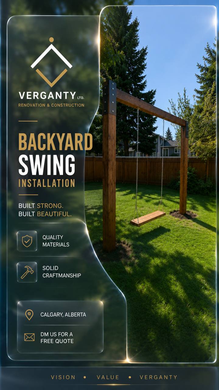 Backyard swing installation
