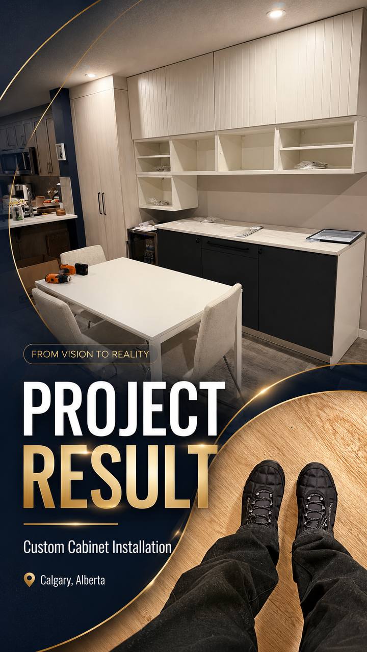 Custom cabinet installation project result